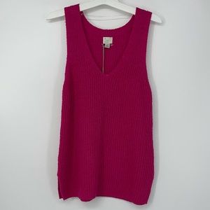 A NEW DAY PINK STRETCH TANK TOP X-SMALL